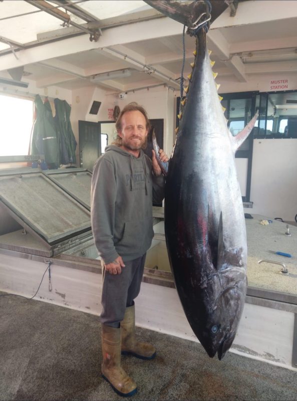 Skipper Bo Lloyd of Walker Seafoods Australia found and reported the tag. Photo by Bo Lloyd.