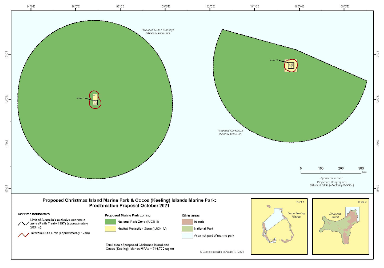 Proposed zoning for Indian Ocean Territories Marine Park.