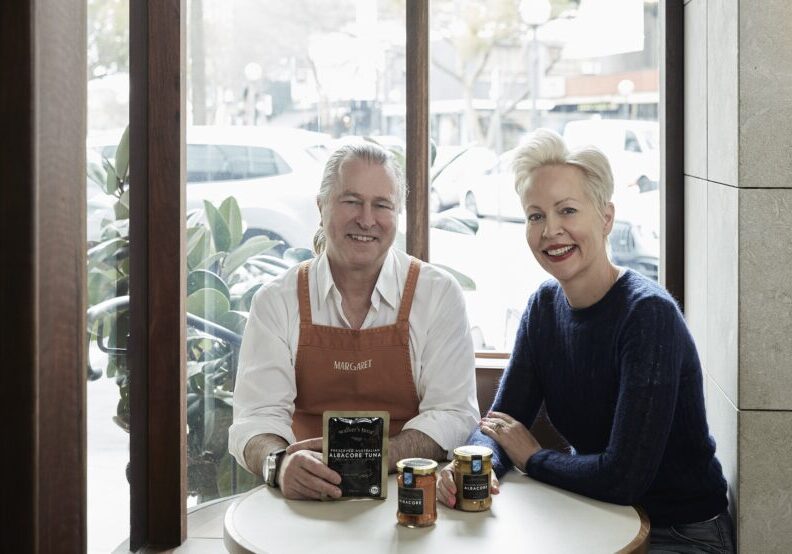 Neil Perry and Heidi Walker at Margaret Restaurant, Double Bay.